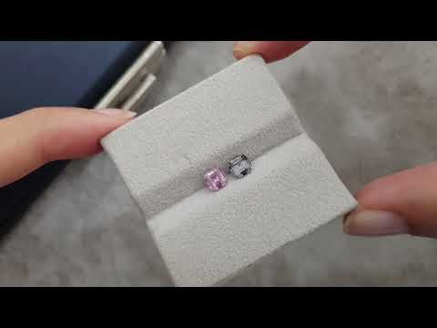 Pair of pink and steel spinel in cushion cut 0.99 ct Video  № 1