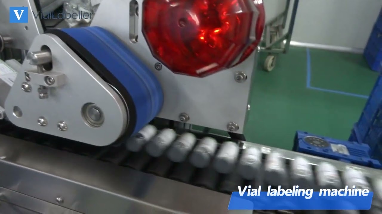 Vial Bottle Labeling Machine for 10ml Vials | Horizontal Machine with Turntable Feeding