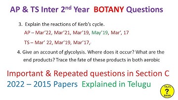AP & TS Inter 2nd Year Botany Section C Previous Year Questions from last 7-year Important questions
