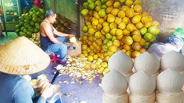 Khám phá cơ sở gọt dừa ở Sài Gòn hé lộ nhiều bất ngờ ít người biết | street food of saigon