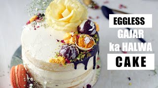 Eggless Rustic Gajar Ka Halwa Cake | Chocolate Spheres | Macarons