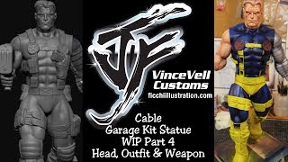 Marvel X Men Cable Garage kit Statue WIP Part 4  Heads Arm Outfit