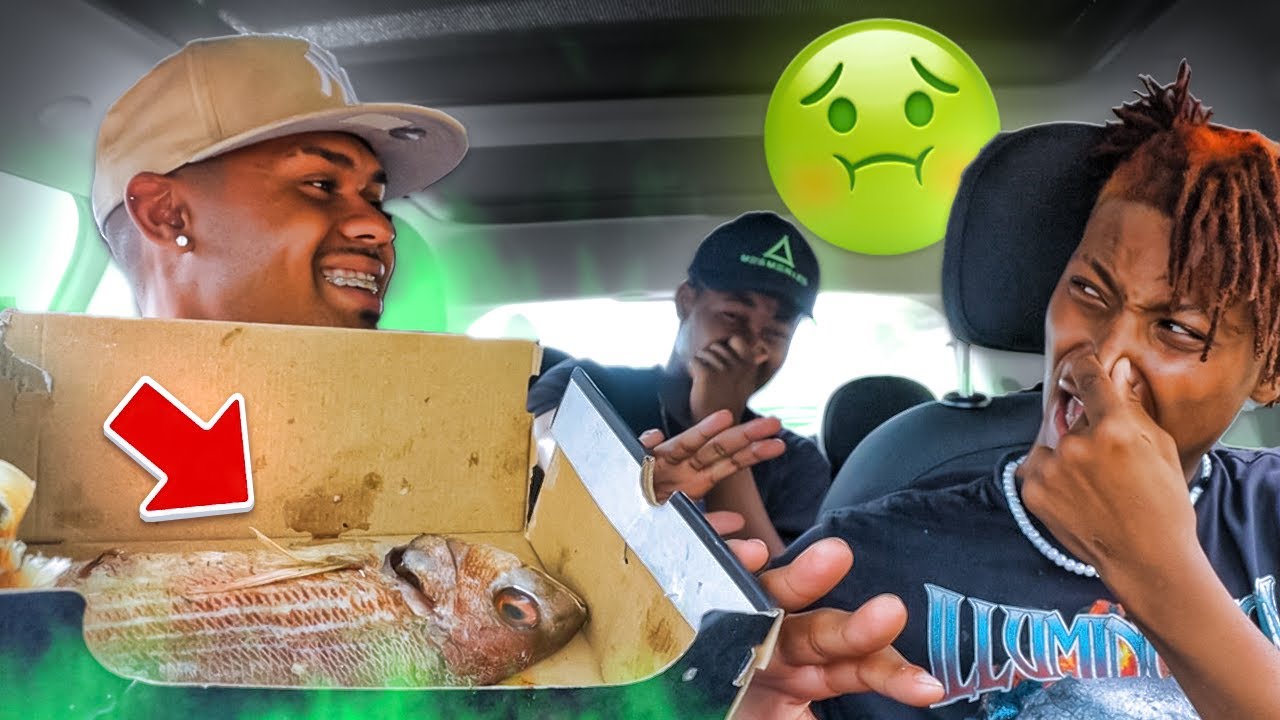 SMELLY FISH PRANK ON @the.realicy IN THE CAR!! **DIDN’T END WELL**