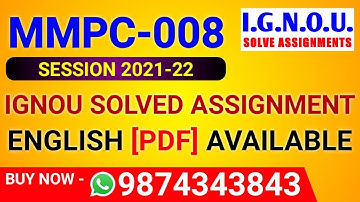 MMPC-008 Solved Assignment 2021-22 in English, MMPC 8 Solved Assignment 2022, MMPC-008 Assignment