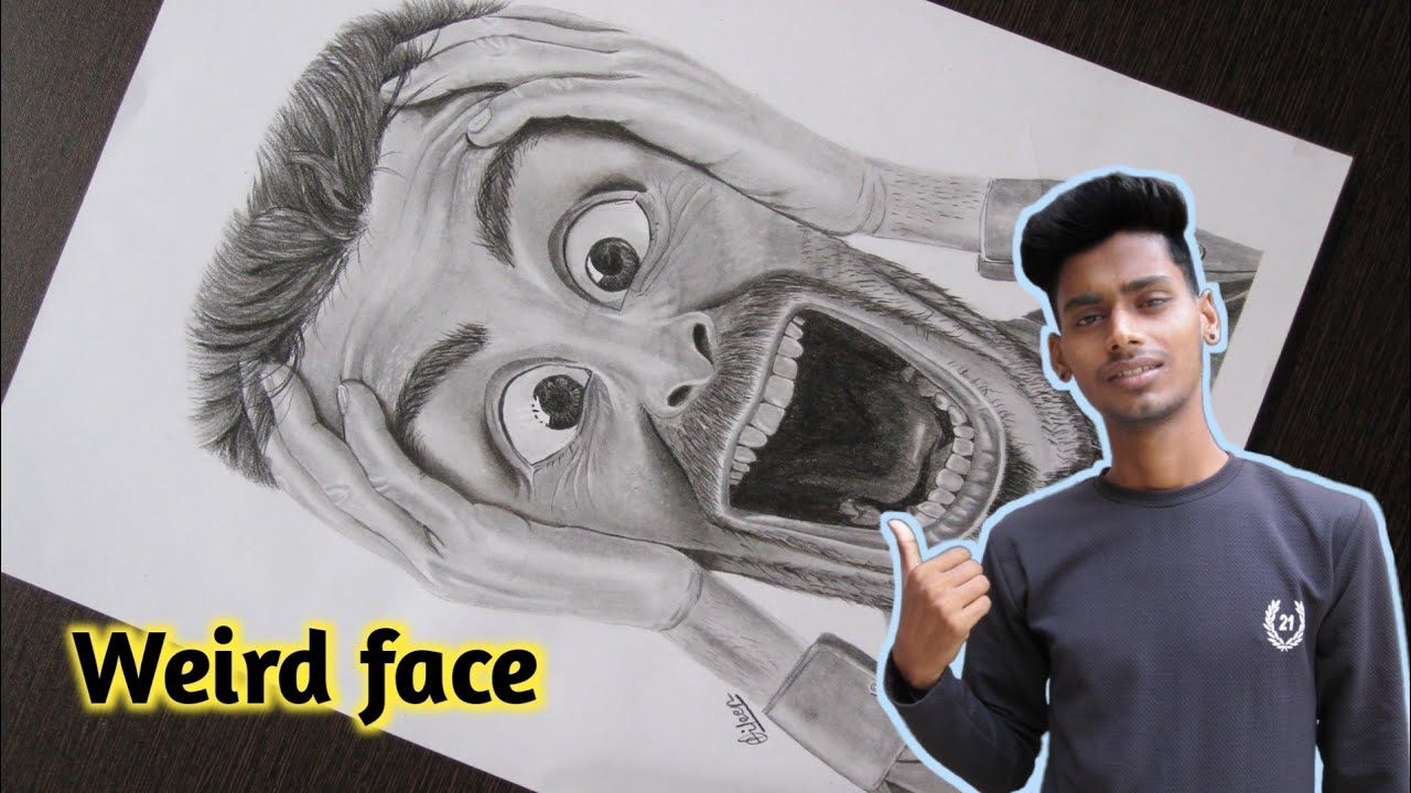 funny face realistic drawing