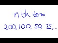 Find the nth term for a halving sequence