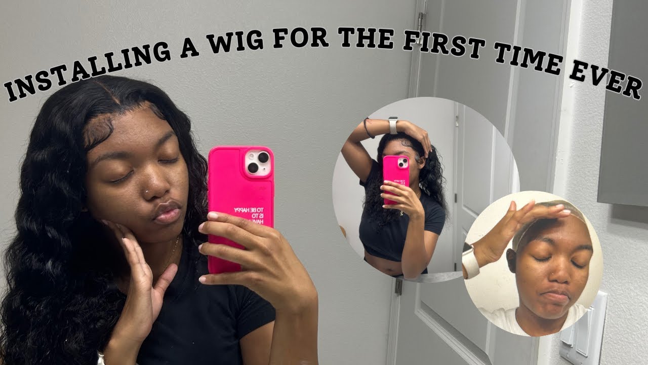 INSTALLING A WIG ON MYSELF FOR THE FIRST TIME EVER!! - YouTube