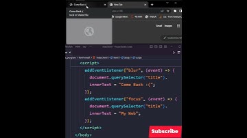 Window Blur/Focus Event in Javascript | #shorts