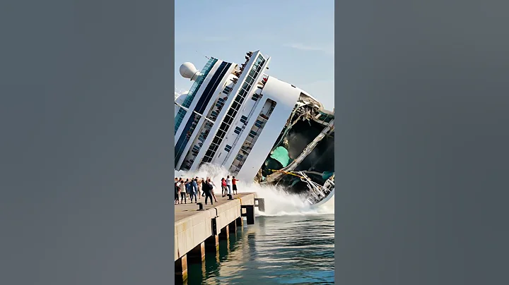 Out-of-Control Cruise Ship Hits Concrete Dock!