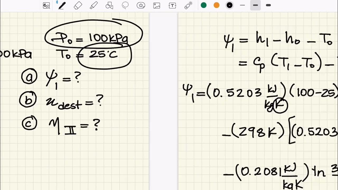 Thermodynamics Example Exergy Open System Steadyflow