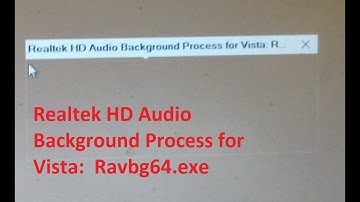 Realtek HD Audio Background Process for Vista: Ravbg64.exe
