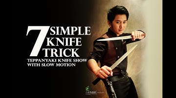 teppanyaki tutorial show 7 simple knife trick with slow motion