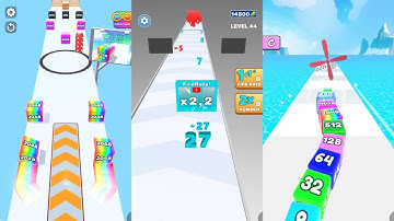 Jelly Run 2048 vs Number Dash vs Jelly Tube Run Challenge 3 in one Gameplay Run & Merge