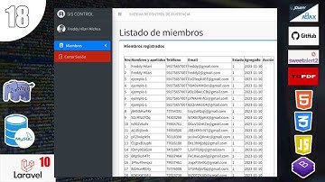 18 Cargar DATOS de la TABLA en la vista en el curso de LARAVEL 10 - Sistema de control de asistencia
