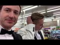 Joe Mazzello and Ben Hardy in the supermarket after the Oscars