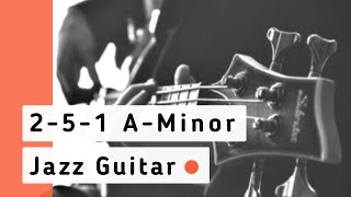 251 A Minor Jazz Guitar Backing Track | Swing Jazz II-V-I in A minor | Scale Cheat Sheet Link Below