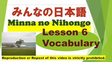 Minna no Nihongo Lesson 6 Vocabulary  みんなの日本語　第６課　ごい