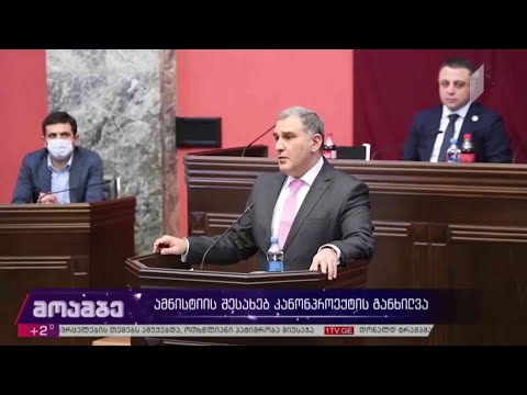 ამნისტიის შესახებ კანონპროექტის განხილვა