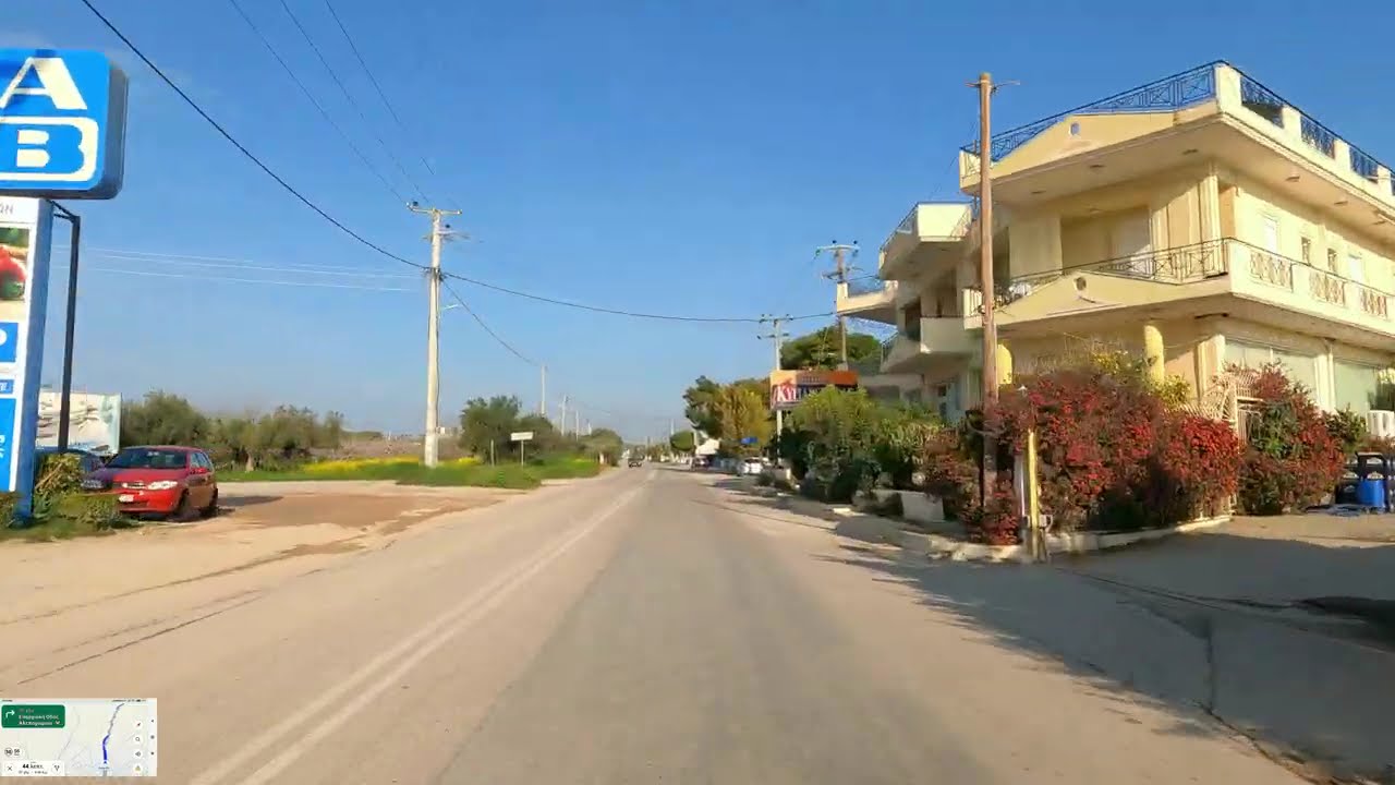 Driving in Greece, from Megara to Porto Germeno