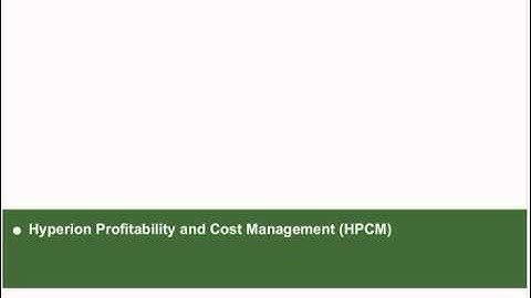 Hyperion Profitability and Cost Management