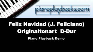 Feliz Navidad (Weihnachtslied, José Feliciano) Piano Playback Instrumental Demo Originaltonart D-Dur