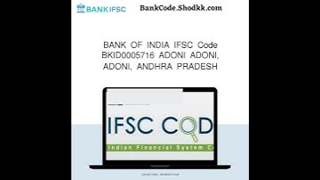 BANK OF INDIA IFSC Code BKID0005716 ADONI ADONI, ADONI, ANDHRA PRADESH
