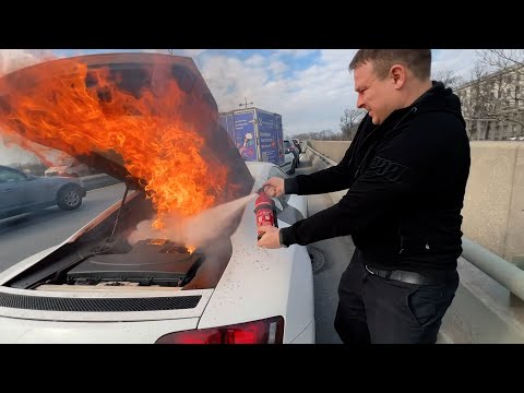 Видео: Audi R8 - Пожар в центре города! Самодельный Бугатти #7