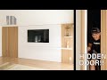 How to build slat feature wall with hidden door  living room remodel  woodworking