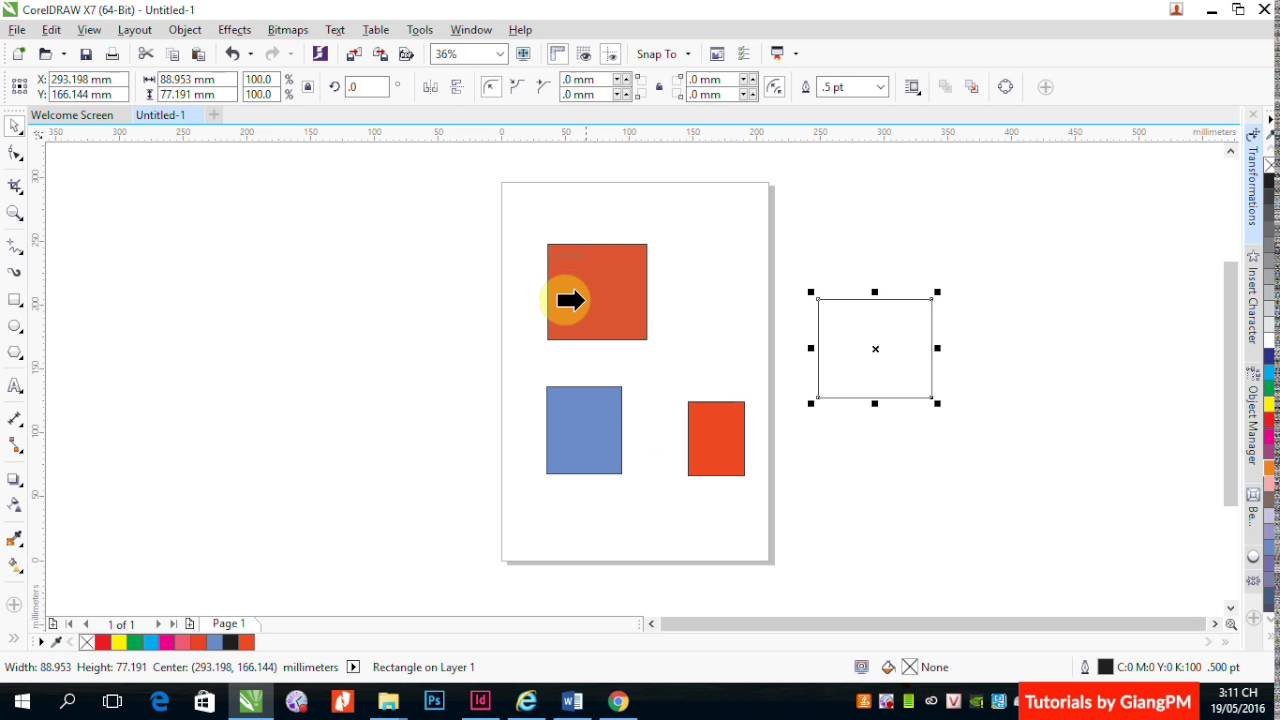 Học Corel Draw: Buổi 1_3 Tô Màu Bề Mặt Và Đường Viền Cho Đổi Tượng Trong  Coreldraw - Youtube