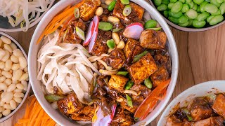 Tofu Recipe | How to Make Vegan Noodle Bowl with Tofu and Soybean Paste- [EASY Homemade Noodles]