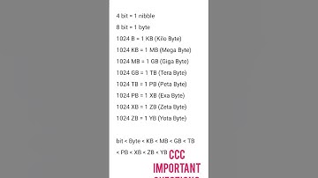 Computer- Memory Units|CCC Important questions| CCC exam preparation| CCC|CCC exam preparation 2023