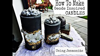 How To Make Geode Inspired Candles | Using Jesmonite / Cement  | DIY