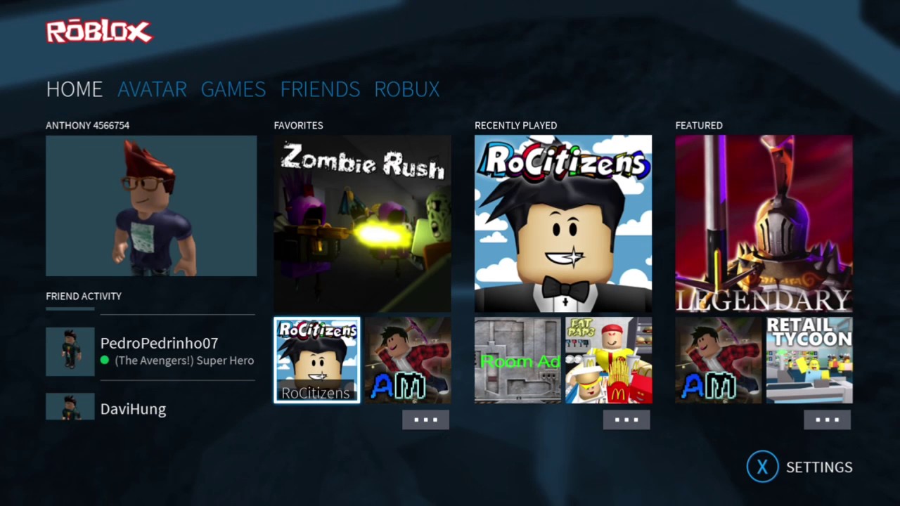 Roblox Menu No Xbox One Youtube - how to add roblox friends on xbox one