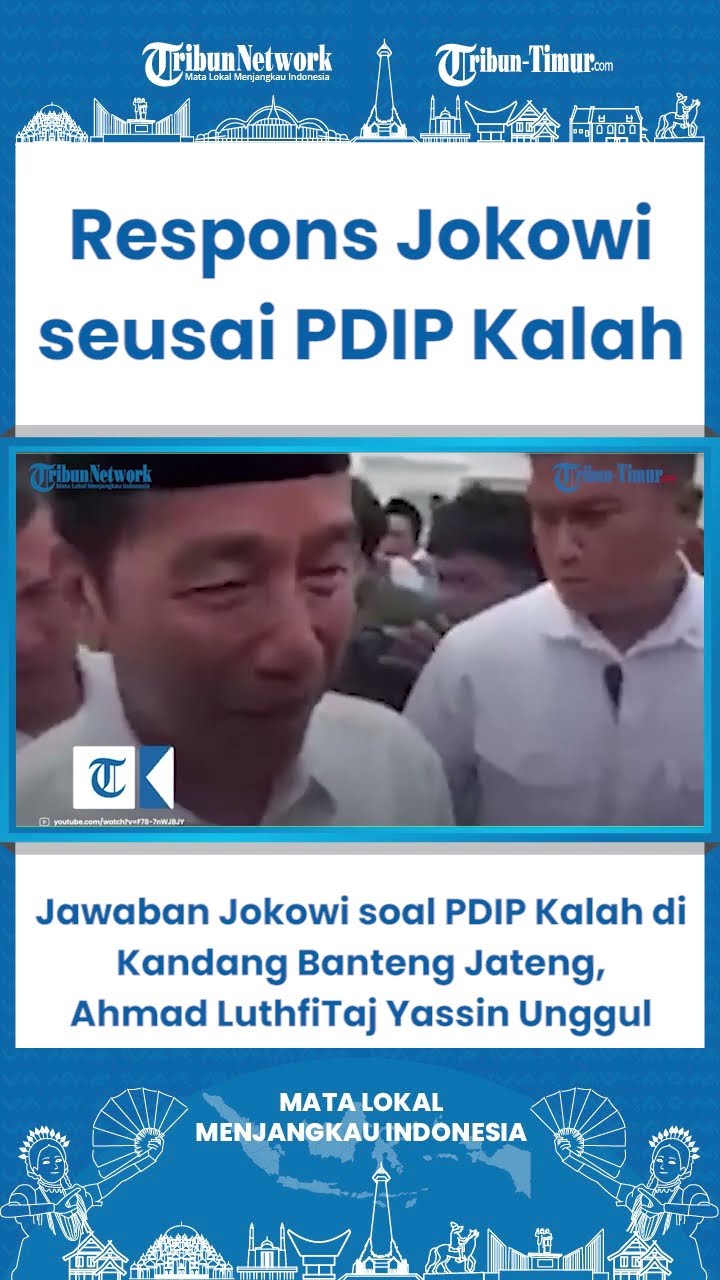 SHORT Jawaban Jokowi soal PDIP Kalah di Kandang Banteng Jateng, Ahmad Luthfi Taj Yassin Unggul