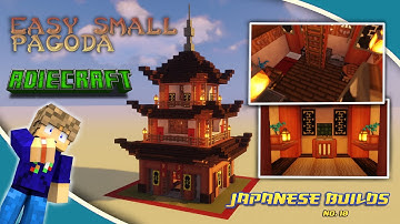Minecraft Japanese Pagoda Tutorial - Easy Small Pagoda - Survival Japanese build with interior