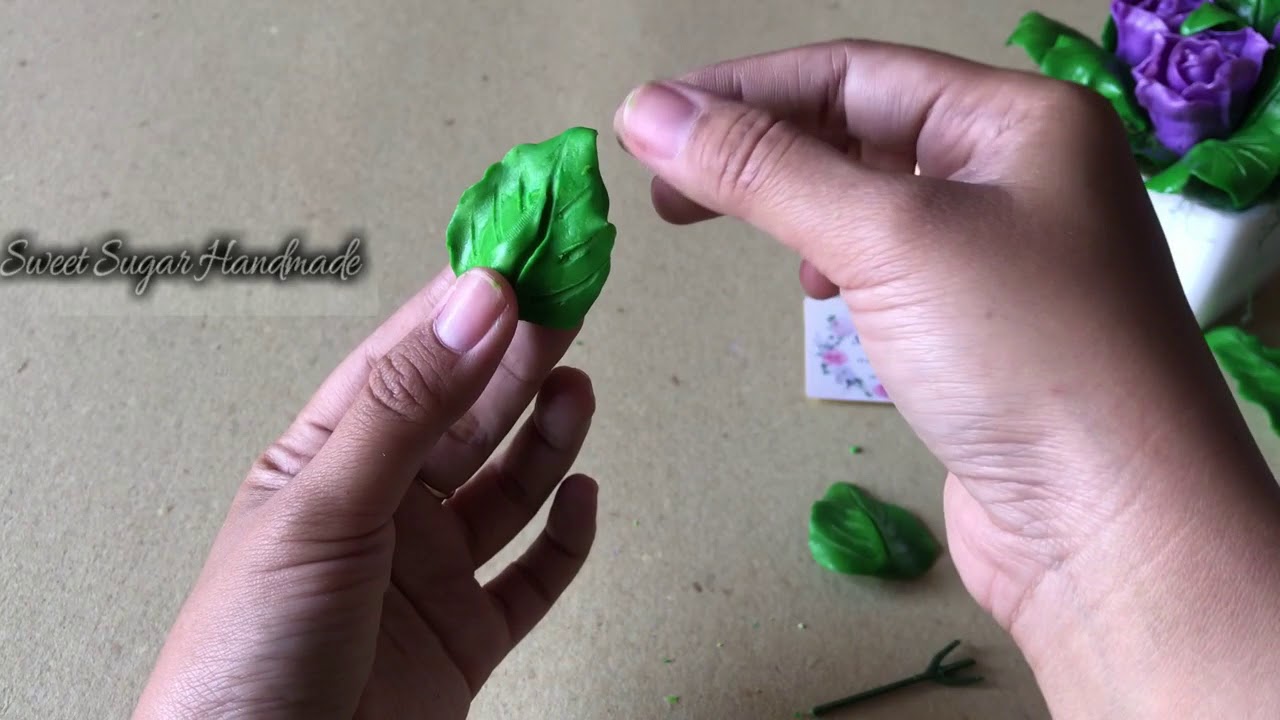  CARA  MEMBUAT  DAUN  DARI  CLAY SABUN TUTORIAL DAUN  BUNGA  