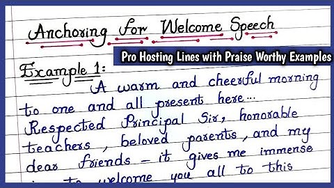 WELCOME SPEECH ANCHORING SCRIPT | How to Give Welcome Speech | Welcome Address Anchoring Script