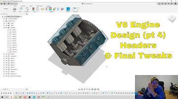 V6 Model Engine - Header and Final Tweaks (pt 3) - Day 99 of 100 Autodesk Fusion 360 Journey
