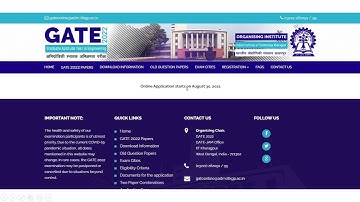 GATE 2022 Online Application starts on August 30 ( Postponed to 2nd September)