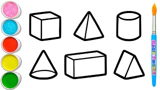 Bentuk Geometris 3d Menggambar, Melukis, Mewarnai untuk Anak | Meningkatkan Persepsi Visual #289
