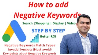 Negative Keywords Targeting in Search, Display, Shopping  and Video campaigns | Google ads