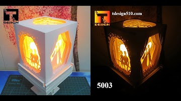 Tdesign - 5 sided paper cut light box: Love (5003) Paper lanterns