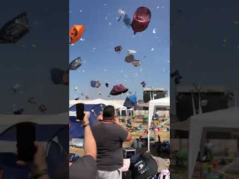 Wind Sends Porta Potties Flying at Denver Park