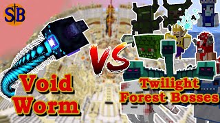 Void worm vs  Twilight Forest Bosses | Minecraft Mob Battle