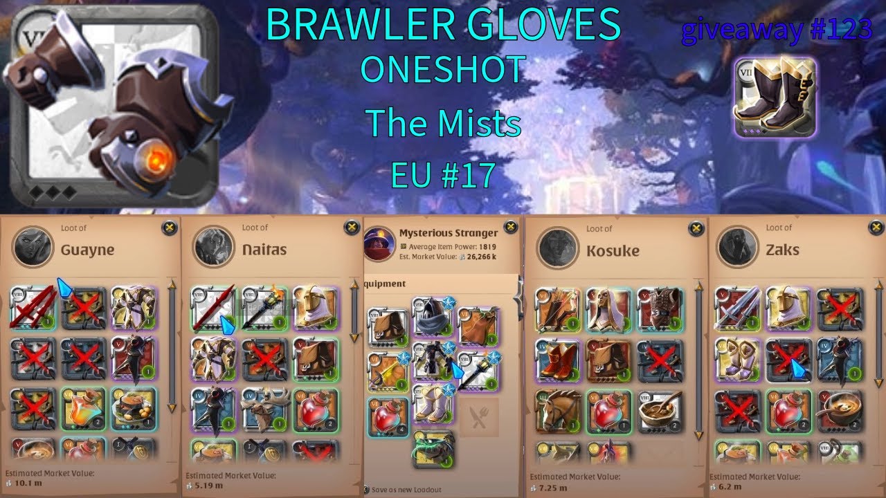 ONESHOT BRAWLER GLOVES The Mists | 8.3 Kill | EU #17 | Albion online - 8.3 giveaway