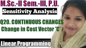 Sensitivity Analysis l Continuous Change in Cost Vector 