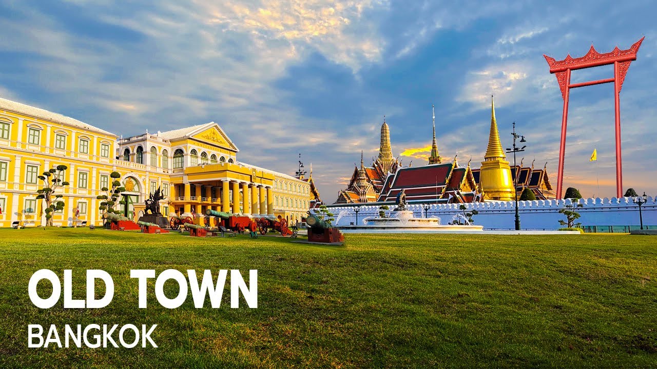 Bangkok 2024 Old Town Street Walking Tour Around The Grand Palace [4K]