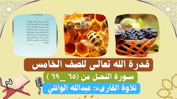 قدرة الله تعالى|سورة النحل(٦٥-٦٩)|الصف الخامس🐝