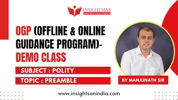 [Class 5: Polity : Preamble ] OGP (Offline & Online Guidance Program) 2023 | Manjunath Sir