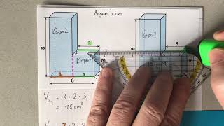 Volumen zusammengesetzte Körper - Quader/Quader schwieriger